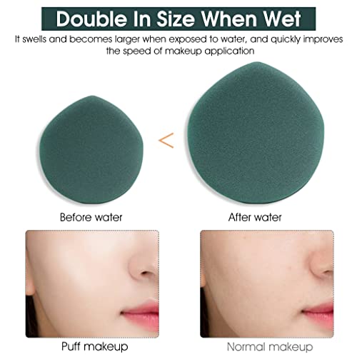 MAYCREATE 7Pcs Makeup Puffs Makeup Blender Sponge Powder Puff, Latex-free Makeup Sponge Air Cushion Pads for Liquid Foundation, Cream, Powder, Concealer, Wet & Dry Dual Use((Green) MAYCREATE 7Pcs Makeup Puffs Makeup Blender Sponge Powder Puff, Latex-free Makeup Sponge Air Cushion Pads for Liquid Foundation, Cream, Powder, Concealer, Wet & Dry Dual Use((Green)